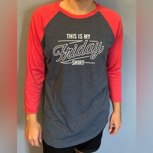 Men's Gray and Red Graphic Shirt